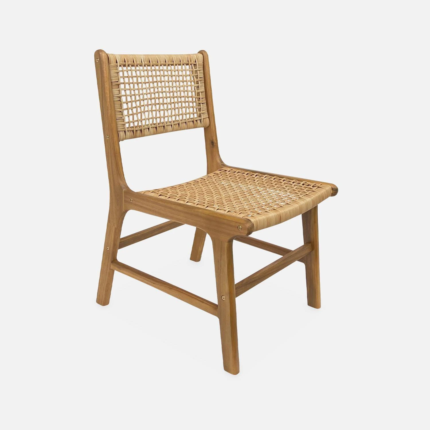 Chaise De Jardin En Cannage Et Bois (lot De 2) â Image 4