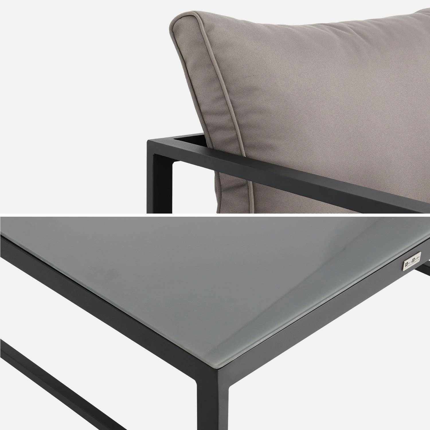 Salon De Jardin D'angle Aluminium 5 Places Couleur : Anthracite / Taupe â Image 5