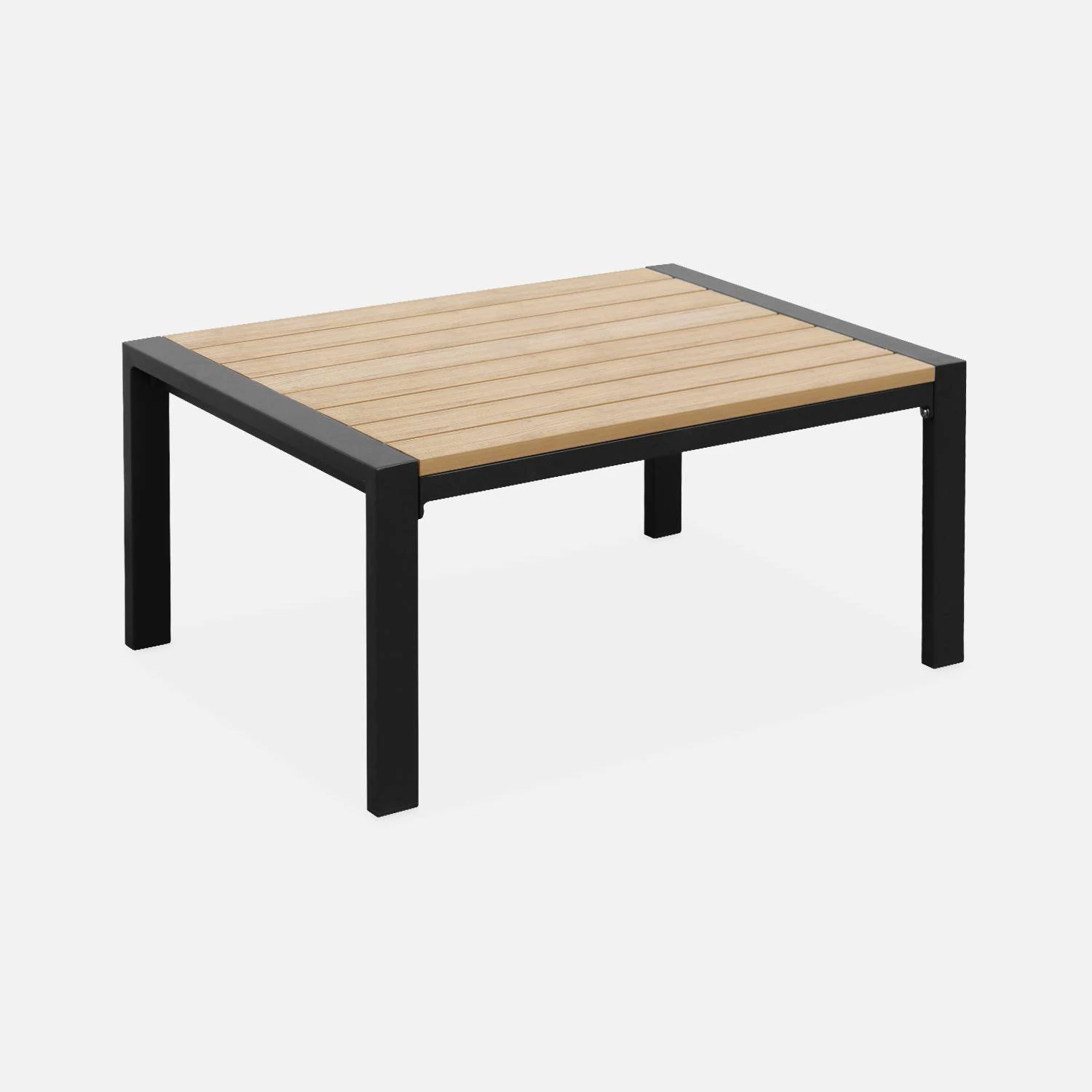 Salon De Jardin Aluminium Et Polywood 4 Places Couleur : Gris Foncé – Image 7