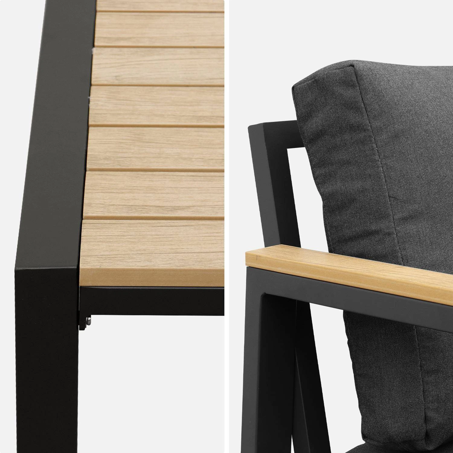 Salon De Jardin Aluminium Et Polywood 4 Places Couleur : Gris Foncé – Image 9