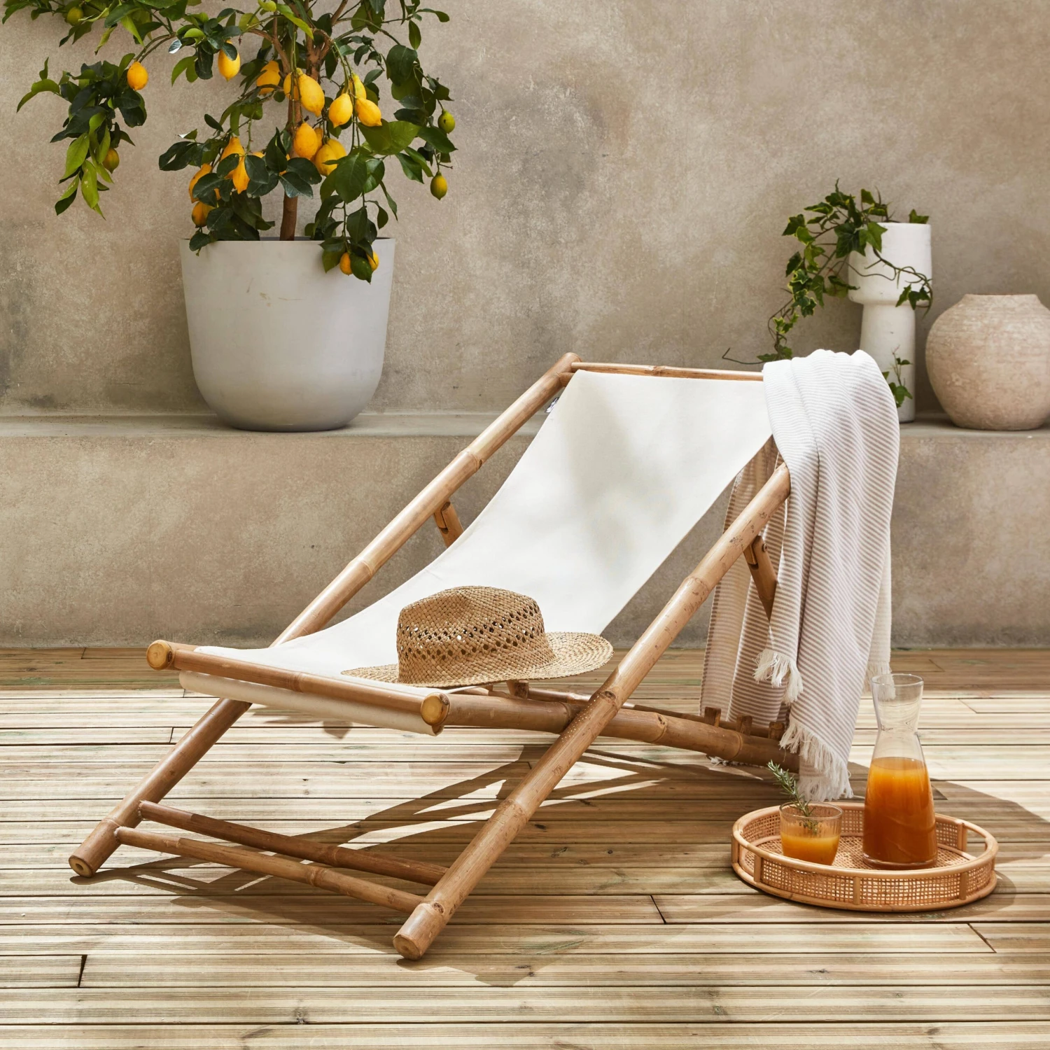 Chilienne Bambou , Toile Naturelle Pliable, Multi Positions â Image 2