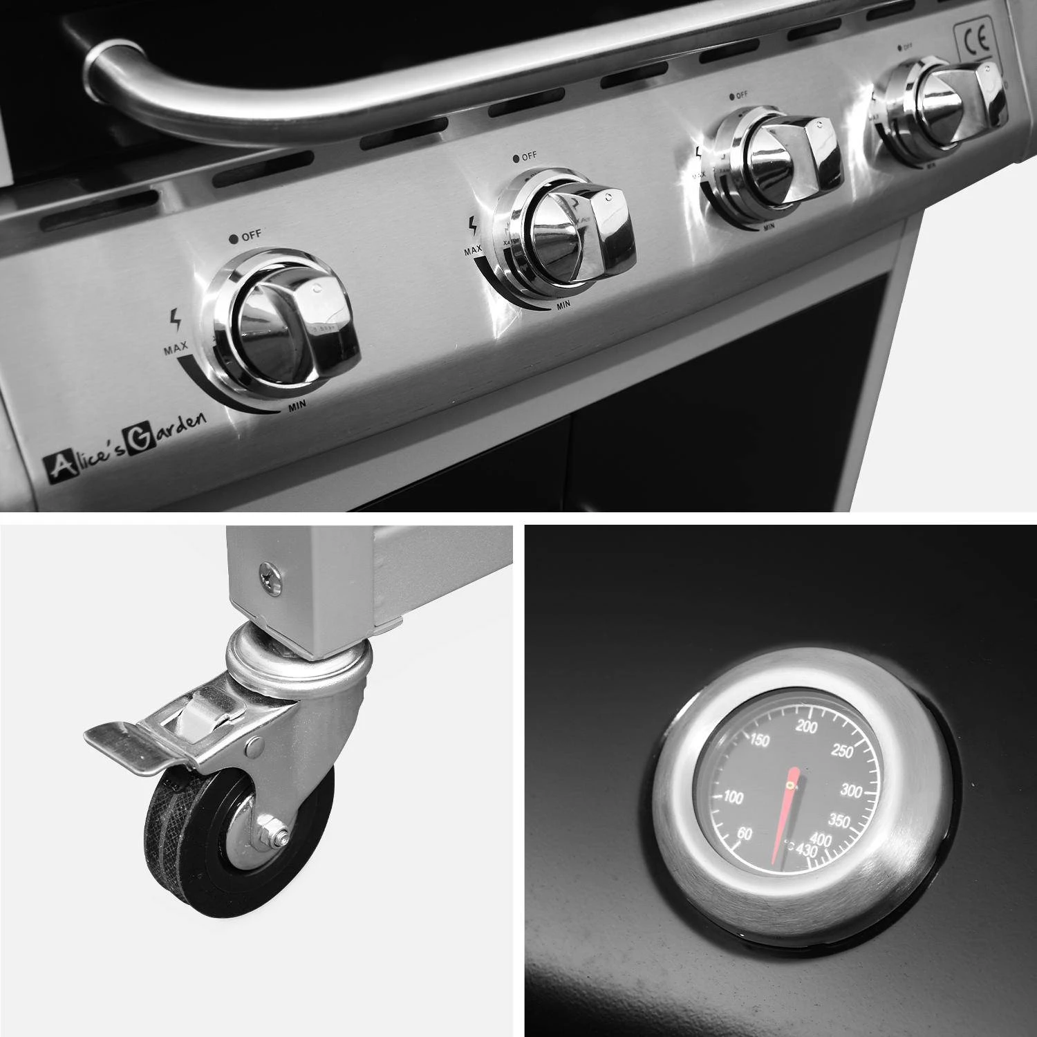 Barbecue Gaz 5 Brûleurs Dont 1 Feu Latéral Couleur : Noir – Image 6