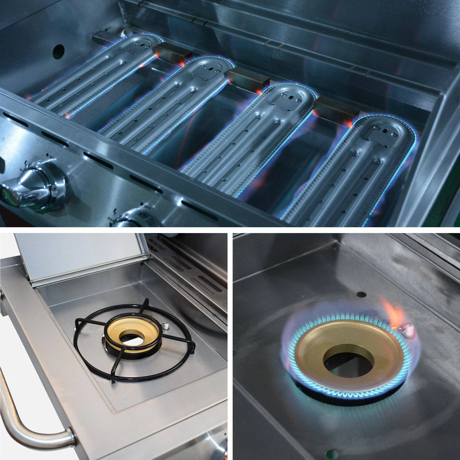 Barbecue Gaz 5 Brûleurs Dont 1 Feu Latéral Couleur : Noir – Image 7