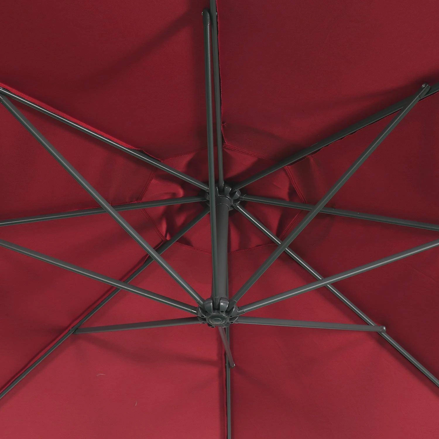 Parasol Déporté Rond 350cm Couleur : Rouge – Image 5