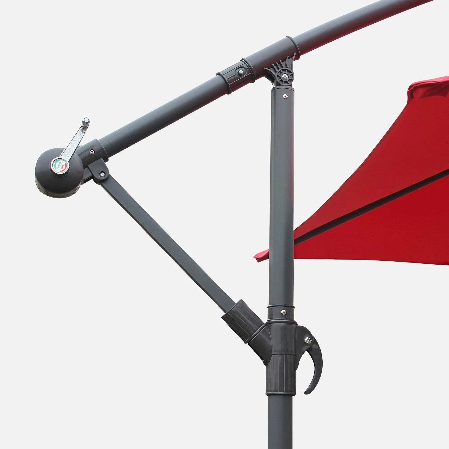 Parasol Déporté Rond 350cm Couleur : Rouge – Image 4