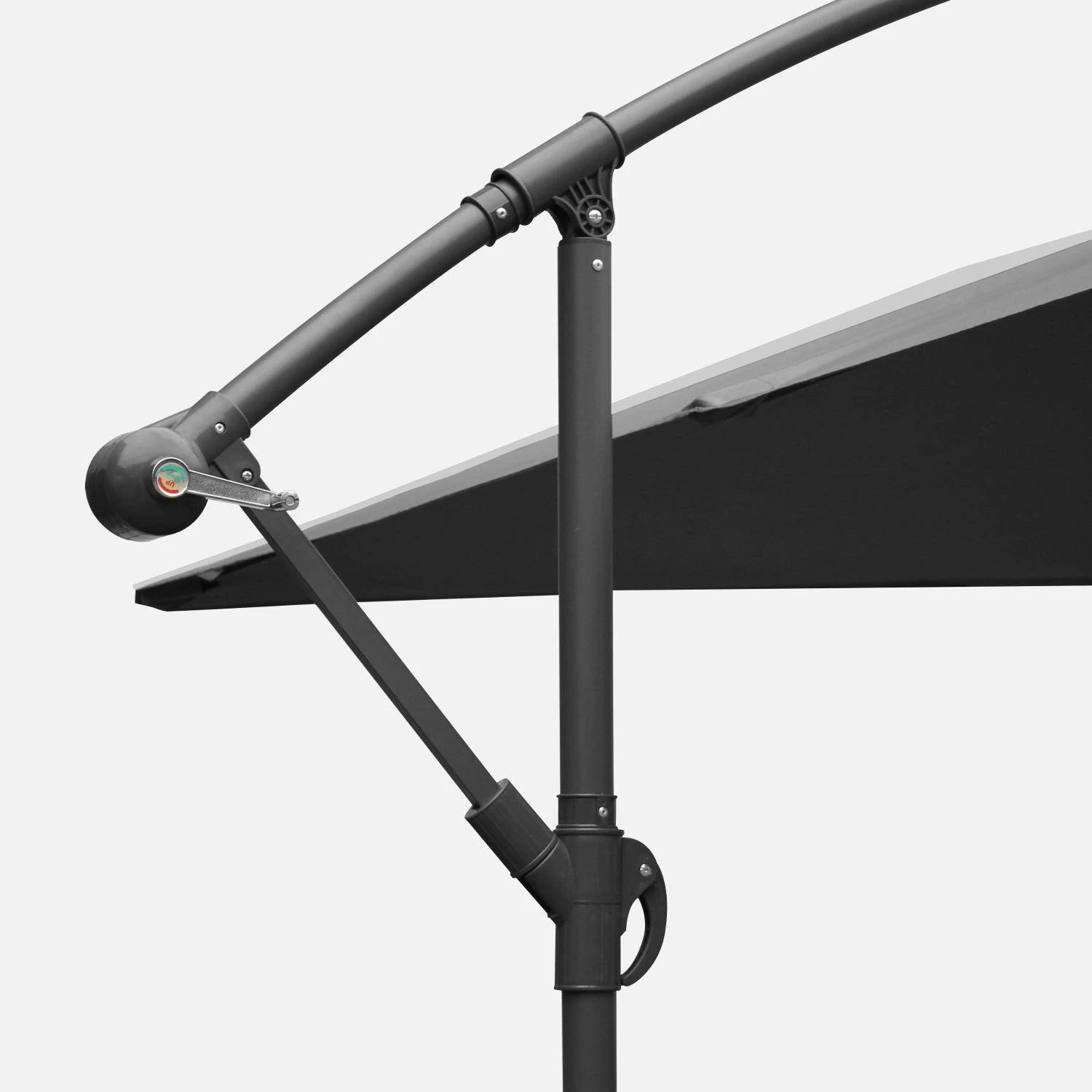 Parasol Déporté Carré 3x3m Couleur : Gris – Image 5