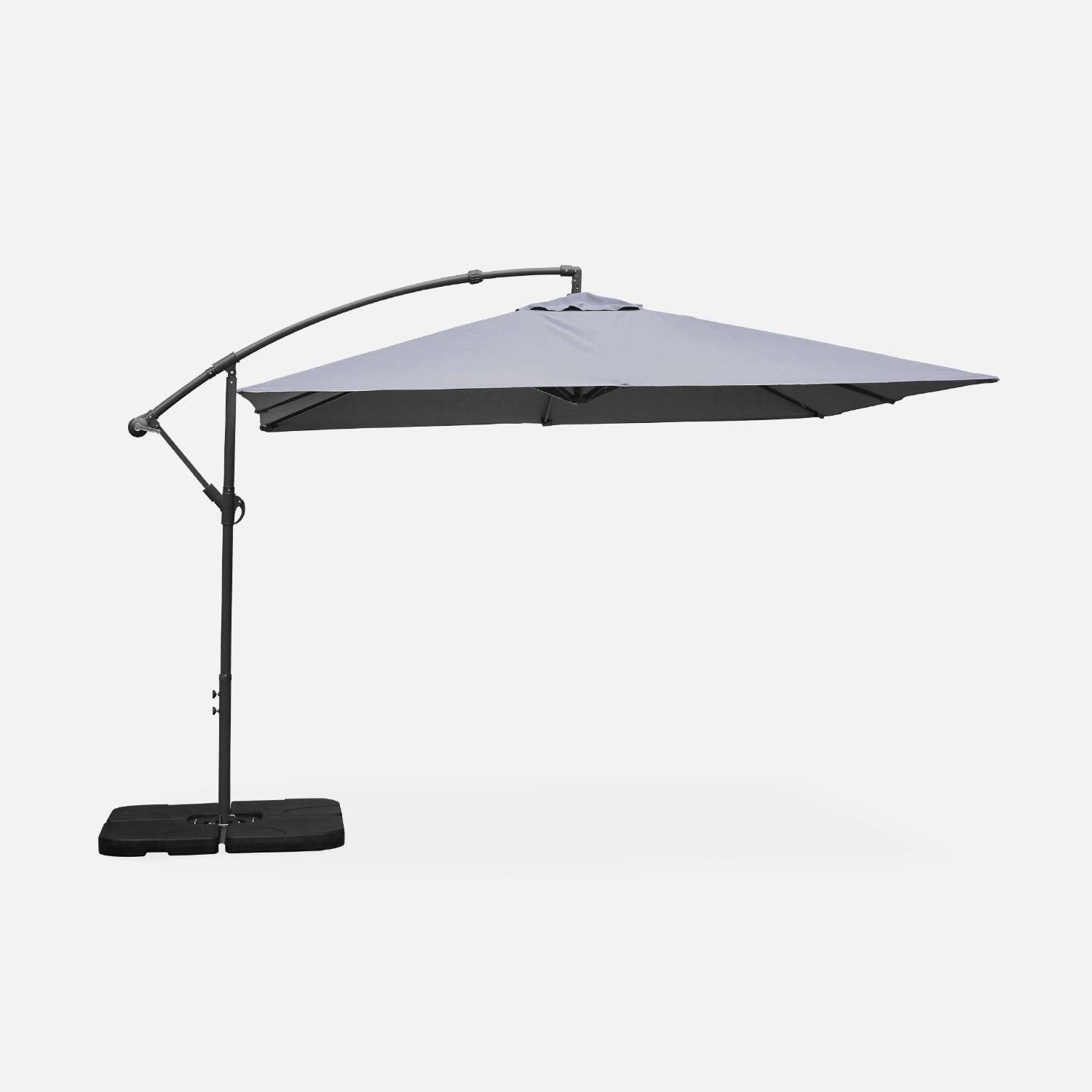 Parasol Déporté Carré 3x3m Couleur : Gris – Image 3