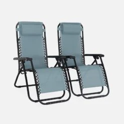 Fauteuil Relax Pliable Multi Positions TextilĂšne (lot De 2) Couleur : Ămeraude