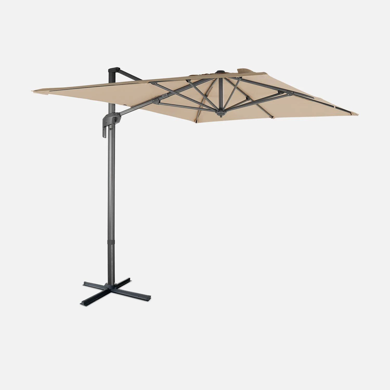 Parasol Déporté Rectangulaire 2x3m Couleur : Beige – Image 2