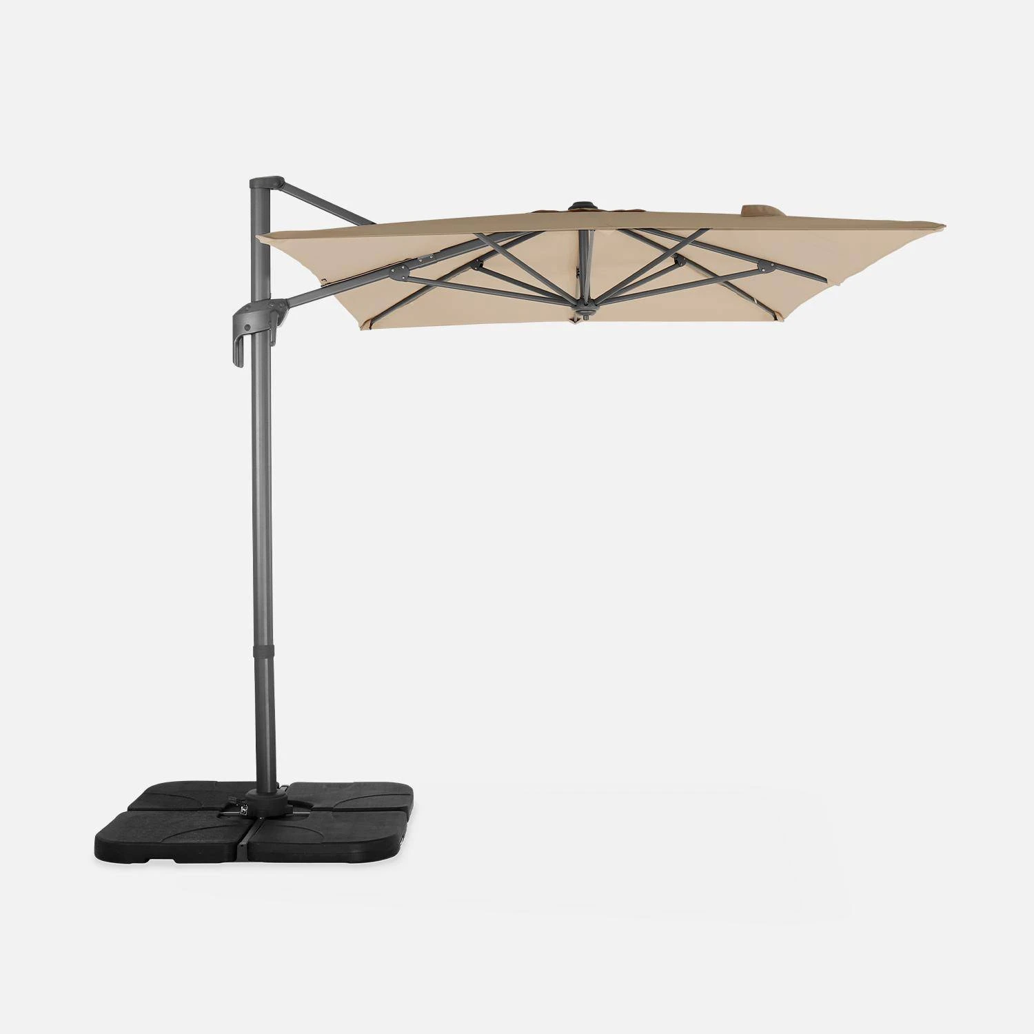 Parasol Déporté Rectangulaire 2x3m Couleur : Beige – Image 3