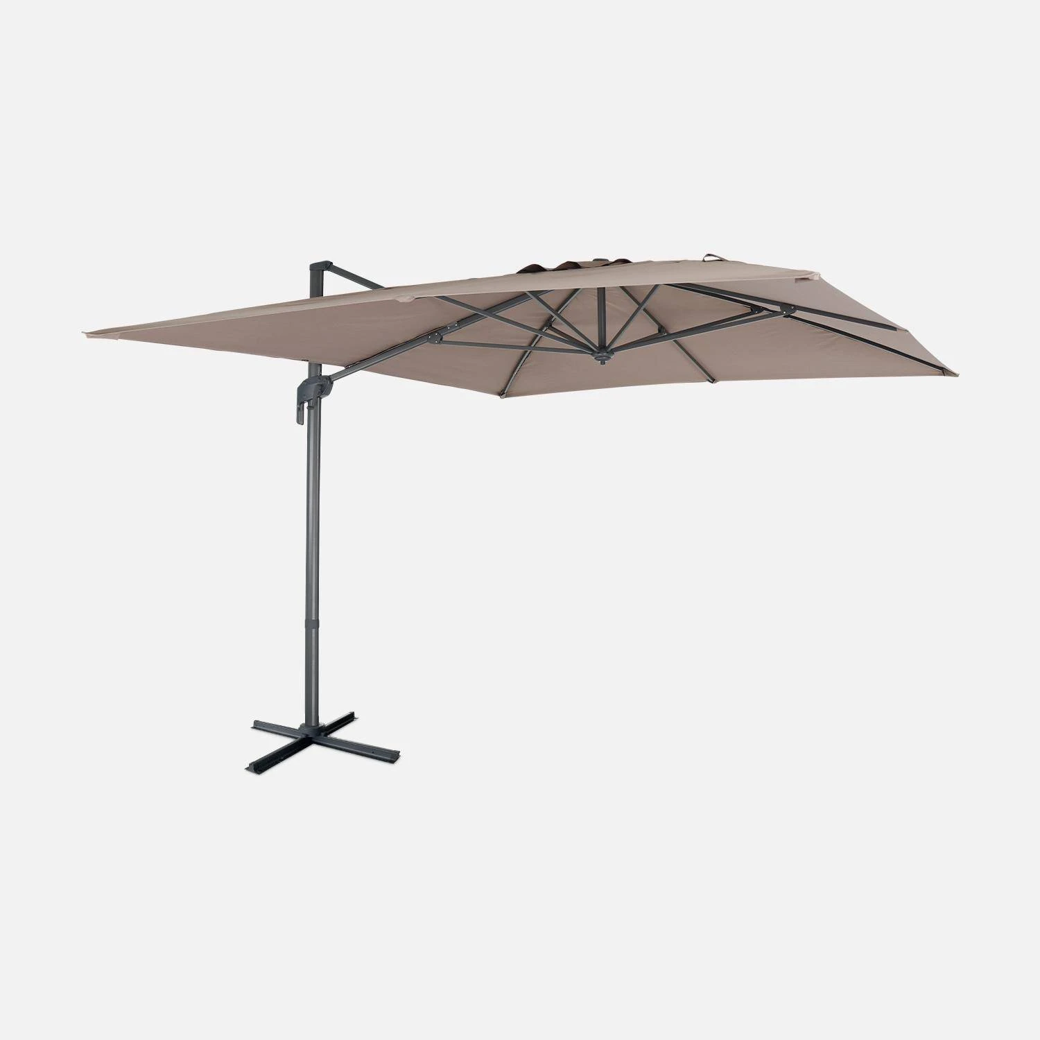 Parasol Déporté Rectangulaire 3x4m Couleur : Taupe – Image 3