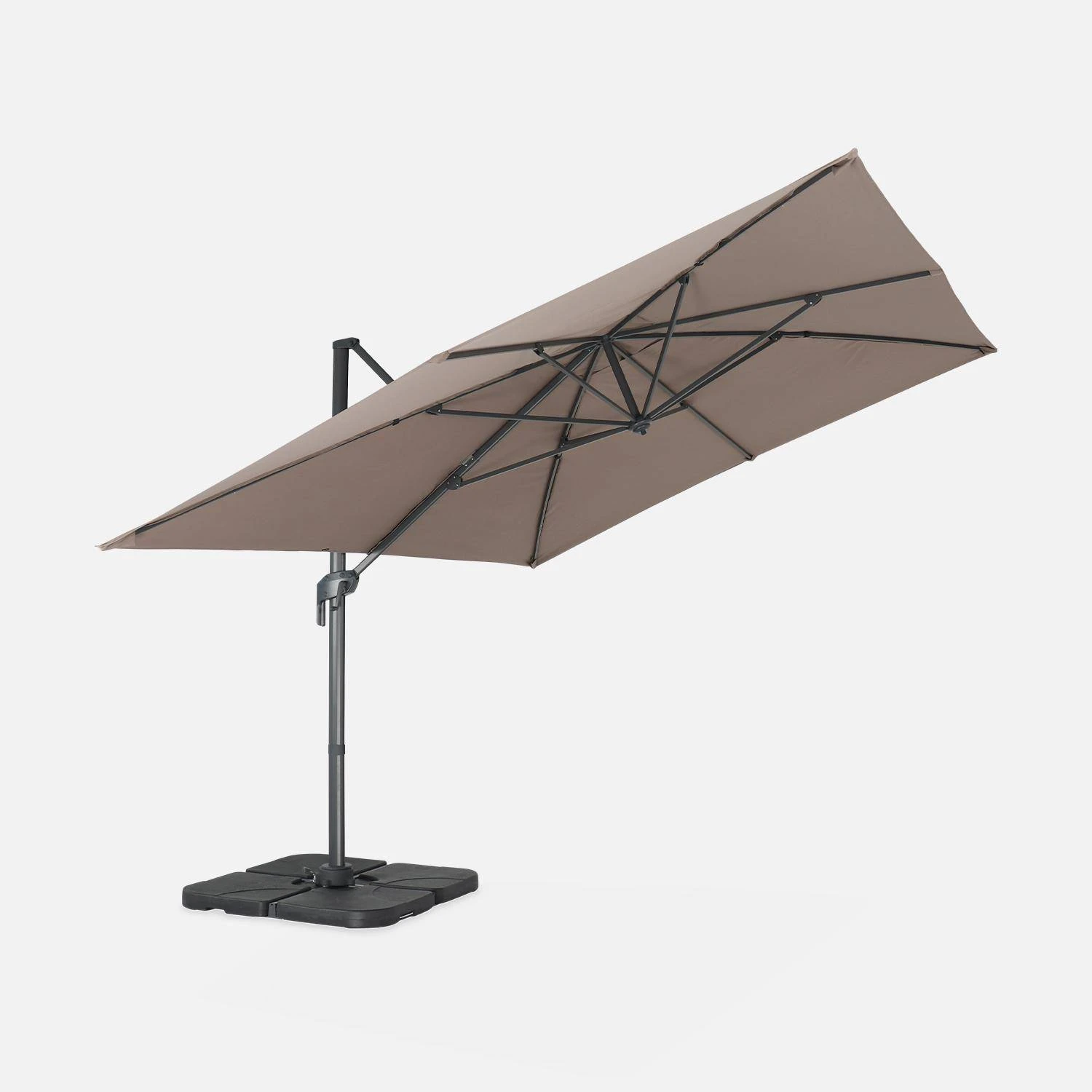 Parasol Déporté Rectangulaire 3x4m Couleur : Taupe – Image 4