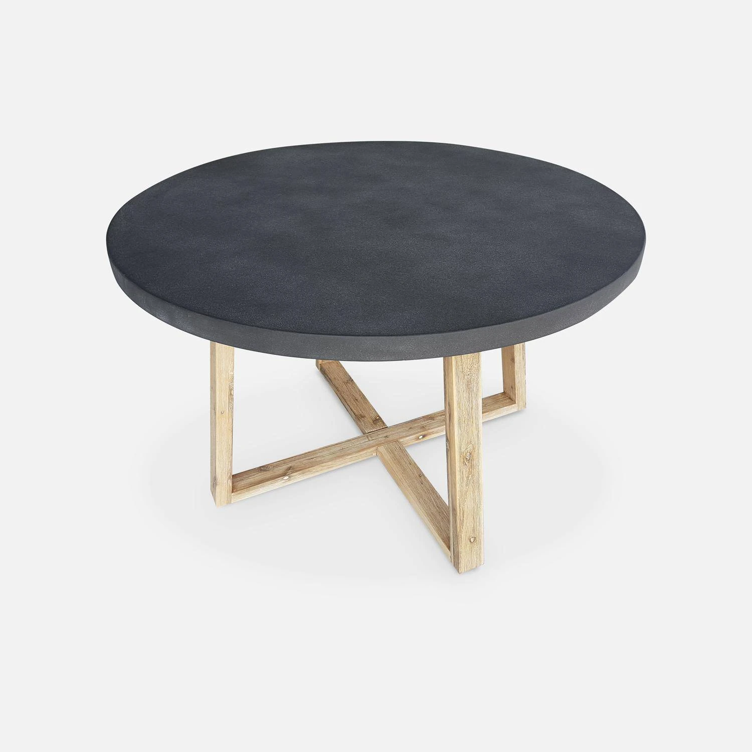 Table De Jardin Fibre De Ciment, 4 Chaises Couleur : Gris / Gris Clair â Image 2