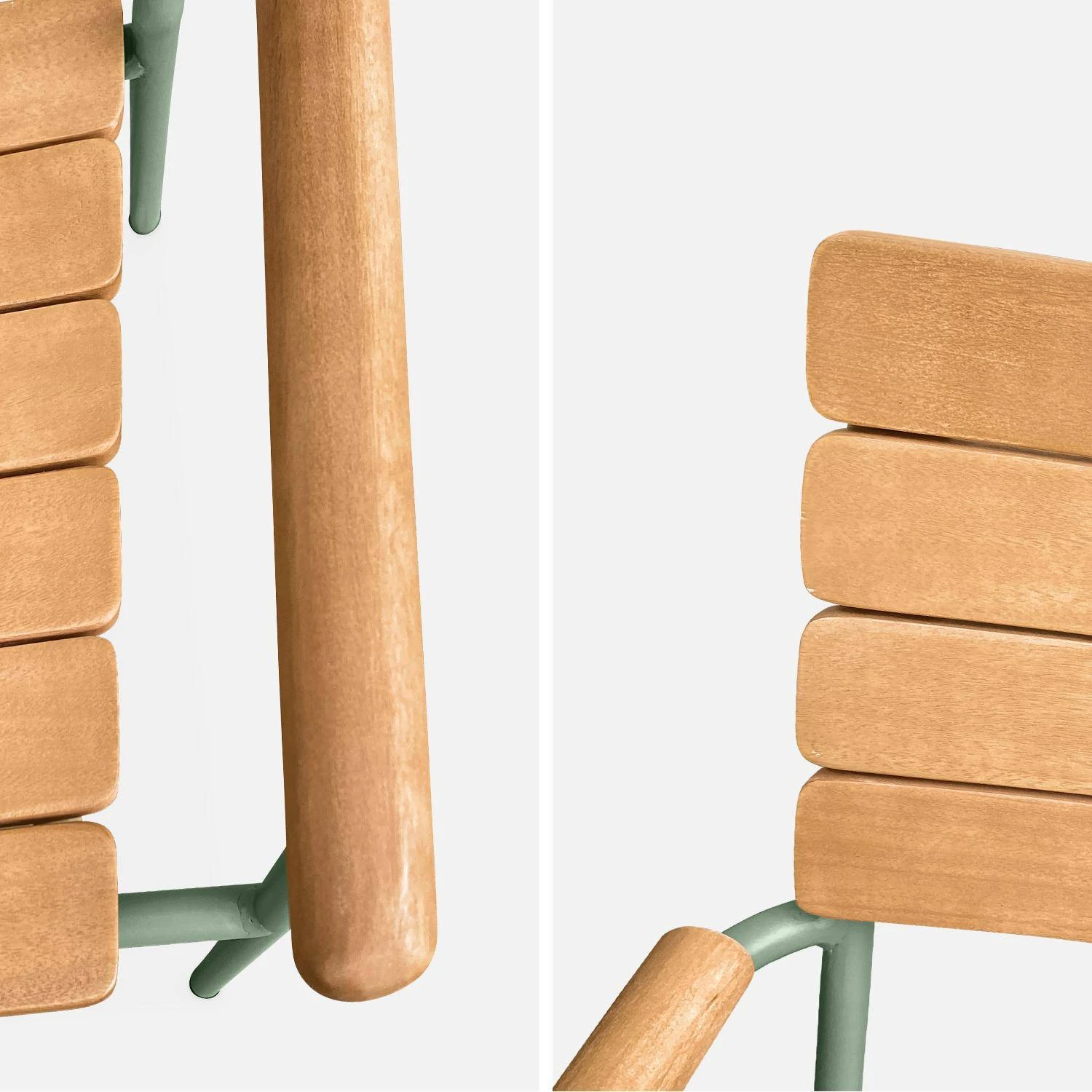 Chaise De Jardin Bois Et Aluminium, Empilables (lot De 2) â Image 6