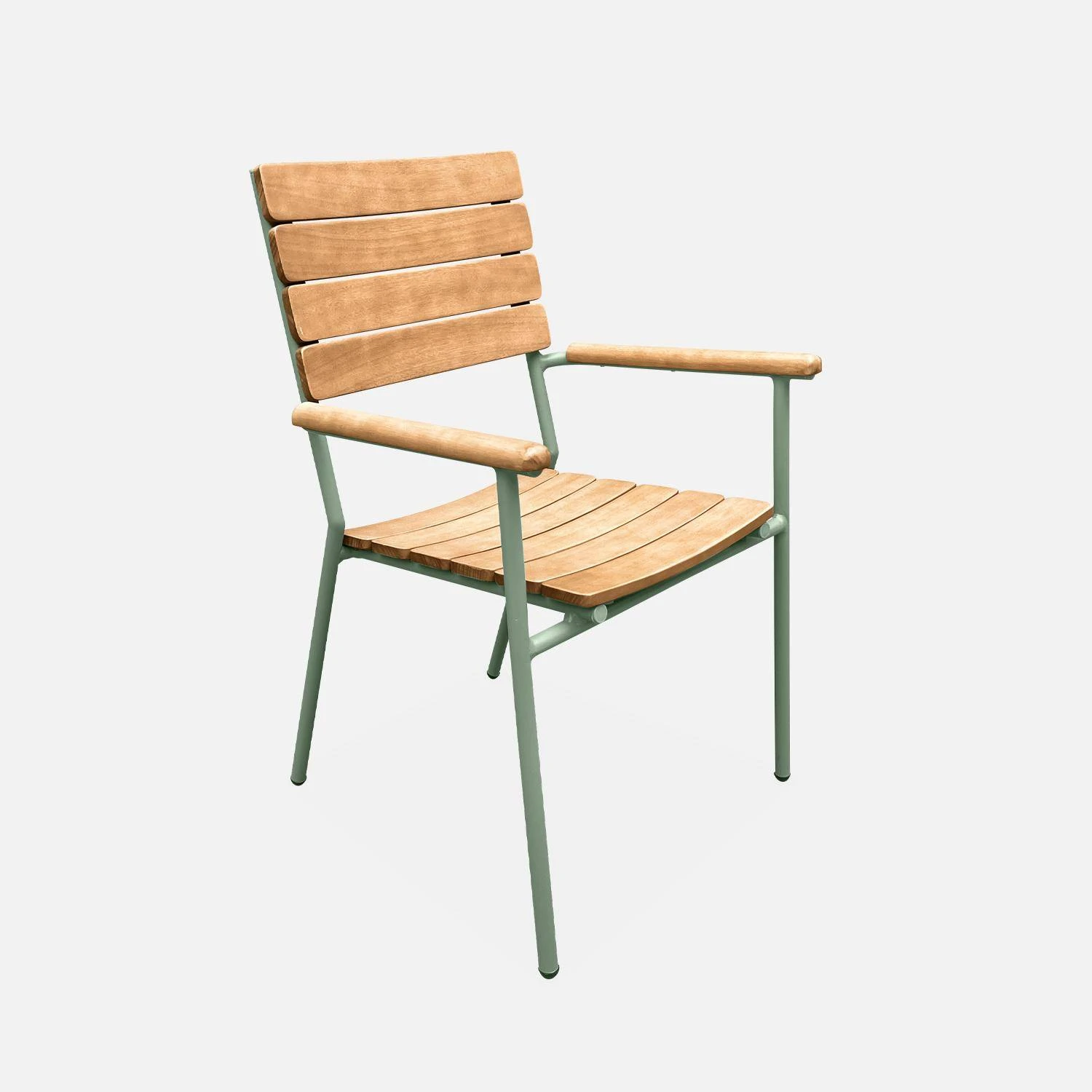 Chaise De Jardin Bois Et Aluminium, Empilables (lot De 4) â Image 4