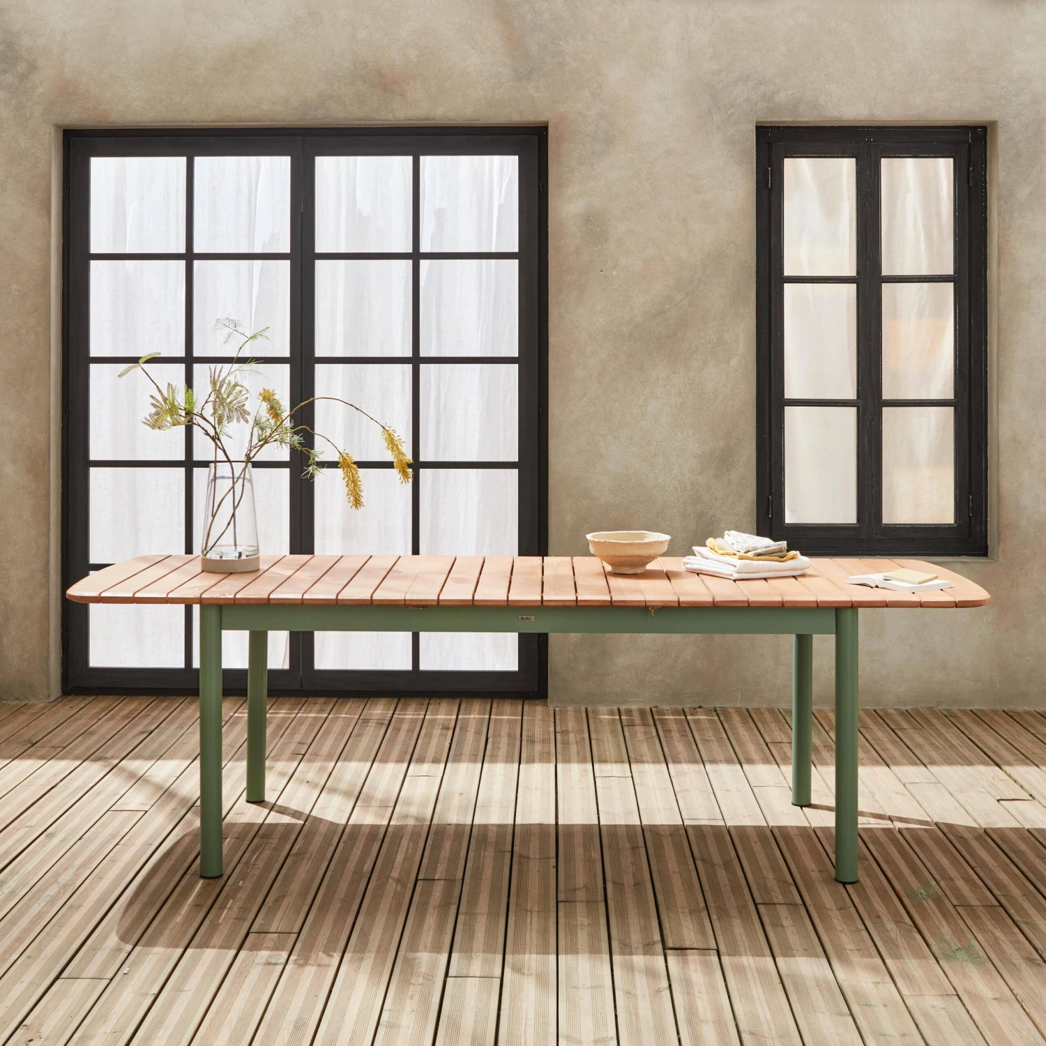 Table De Jardin Extensible Bois Et Métal 6 à 8 Places