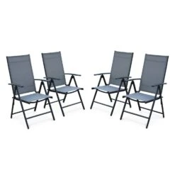 Lot De 4 Fauteuils De Jardin En TextilĂšnes - Naevia