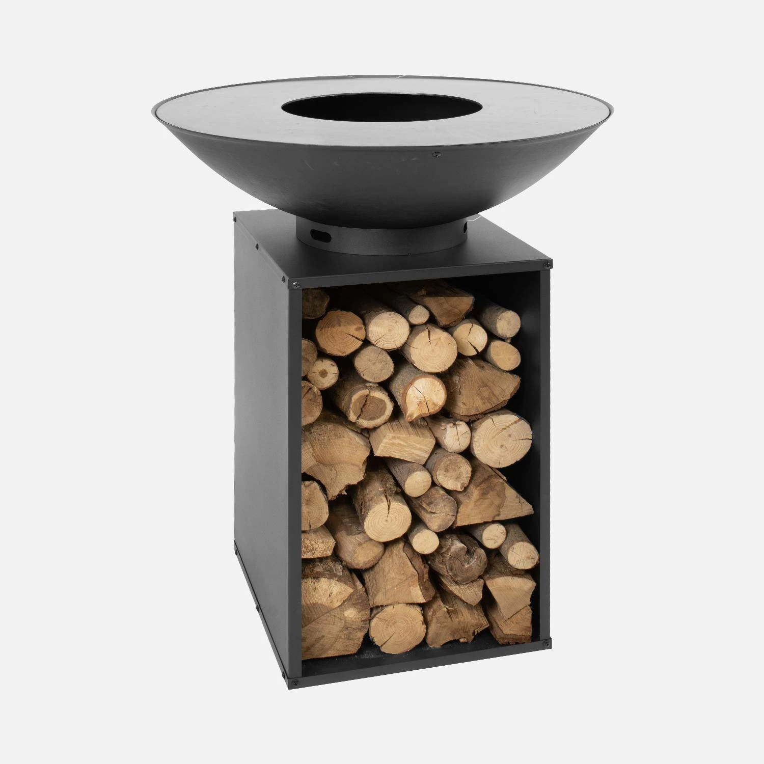 Braséro Barbecue Ø80cm, Planche De Cuisson, Stockage Bois Et Housse – Image 2