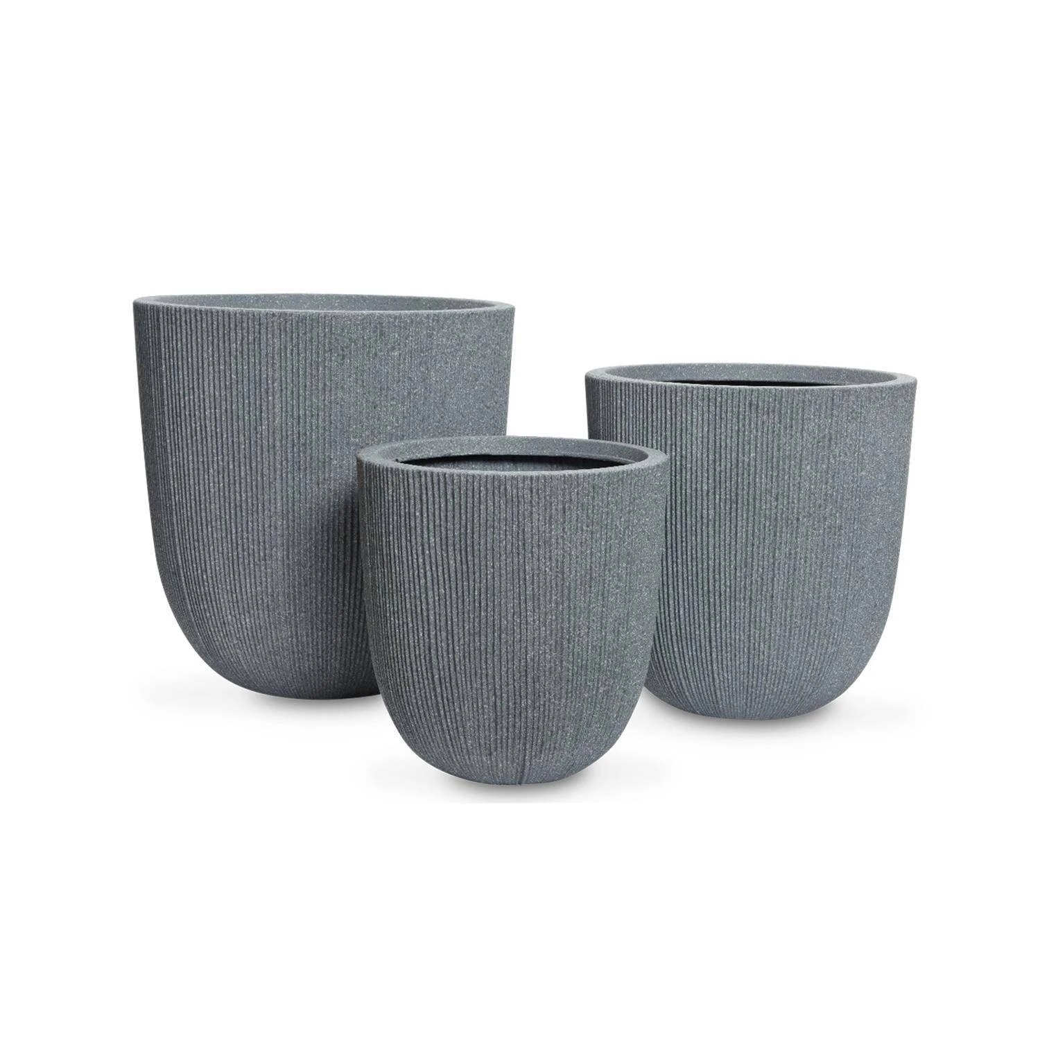 Cache-pots Plastique (lot De 3) Couleur : Gris Foncé – Image 3
