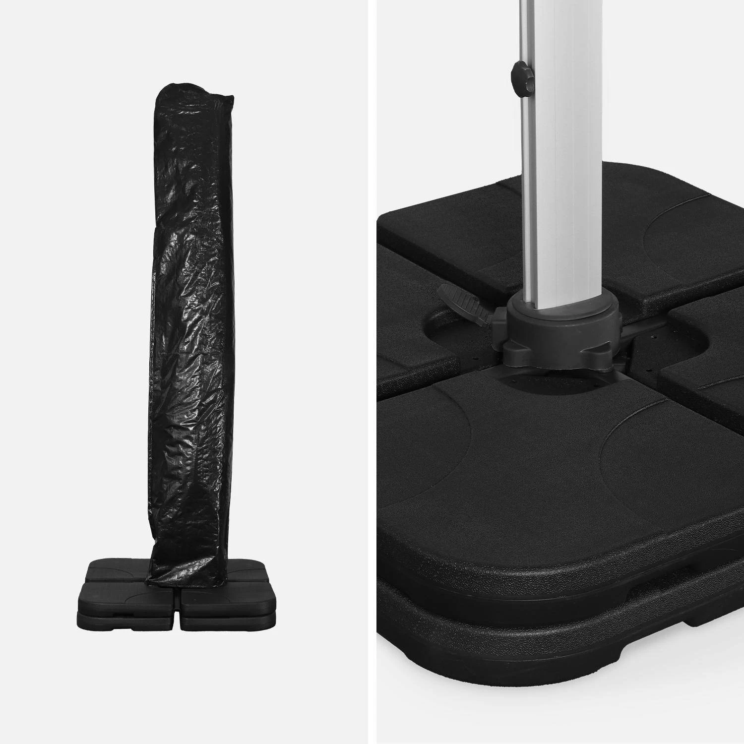 Parasol Déporté Carrée 3x3m Couleur : Noir – Image 6