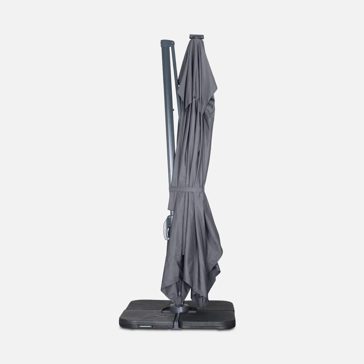 Parasol LED Déporté Rectangulaire 3x4m Couleur : Gris – Image 6