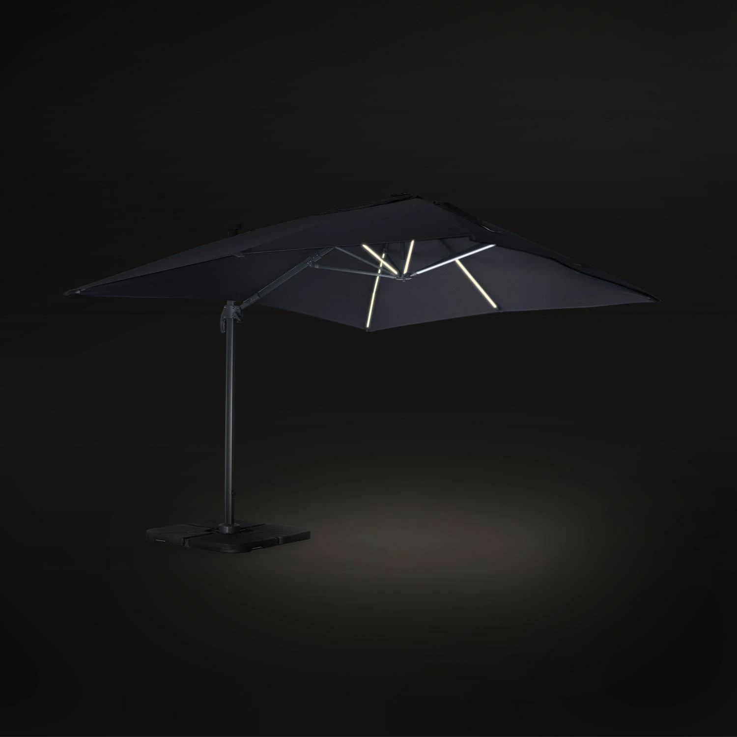 Parasol LED Déporté Rectangulaire 3x4m Couleur : Gris – Image 5