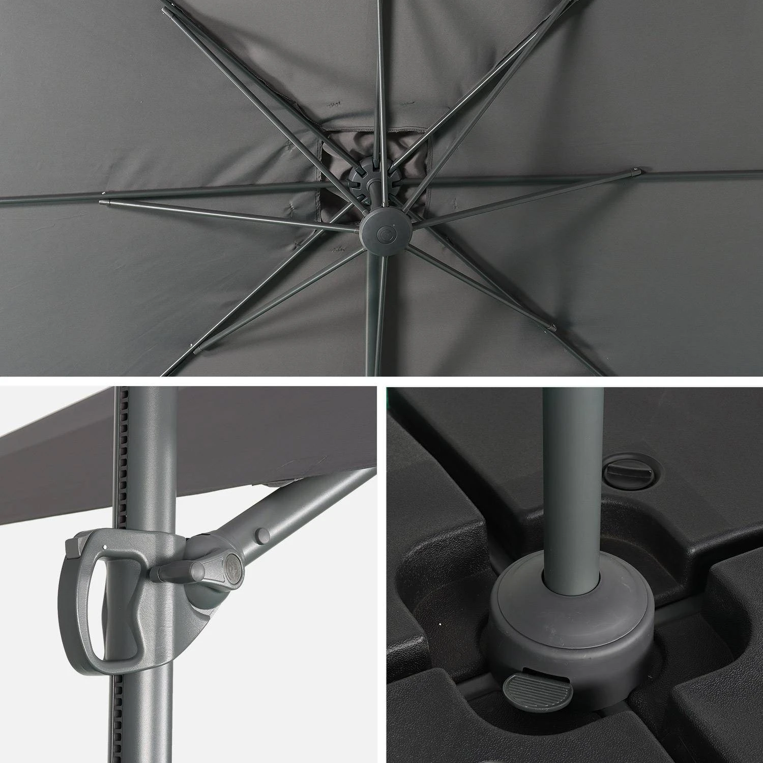 Parasol Déporté Carré 2,5x2,5m – Image 5