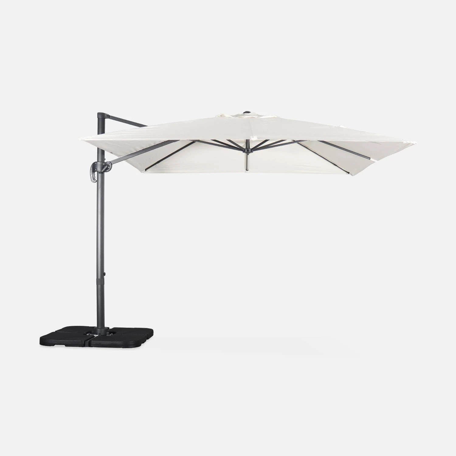 Parasol Déporté Carré 3x3m Couleur : Ecru – Image 4