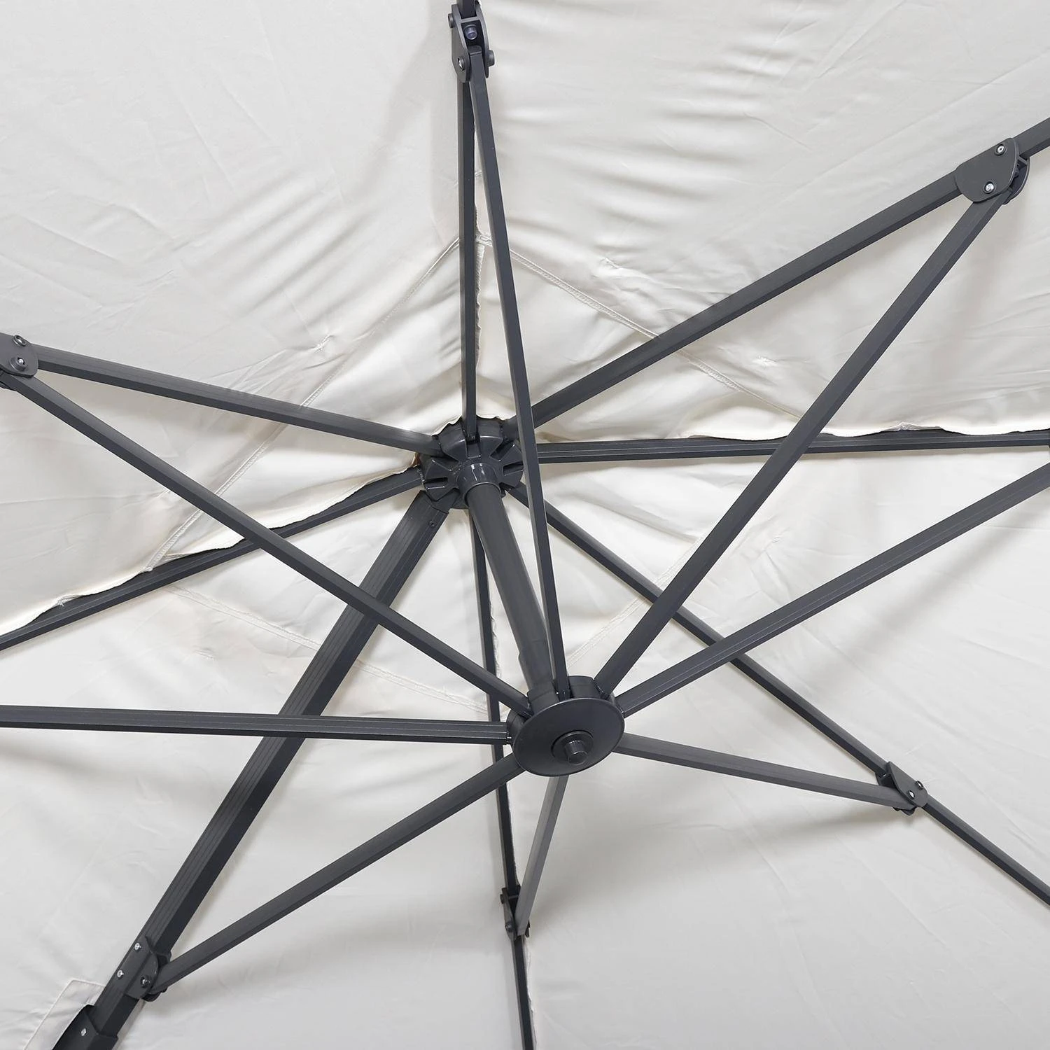 Parasol Déporté Carré 3x3m Couleur : Ecru – Image 6