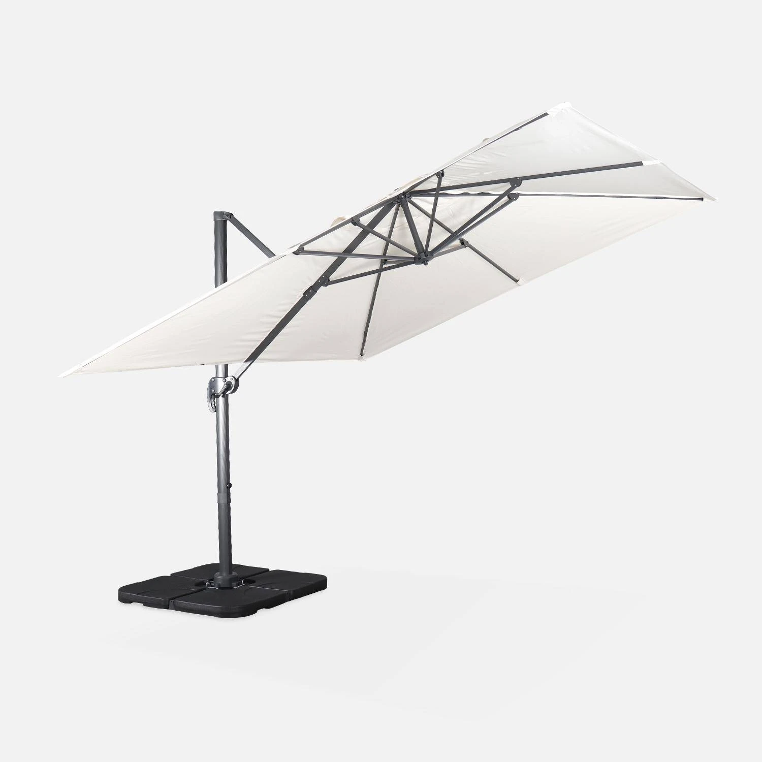 Parasol Déporté Carré 3x3m Couleur : Ecru – Image 5