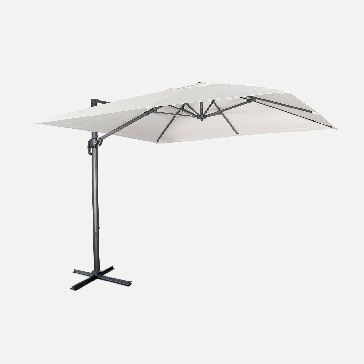 Parasol Déporté Carré 3x3m Couleur : Ecru – Image 3