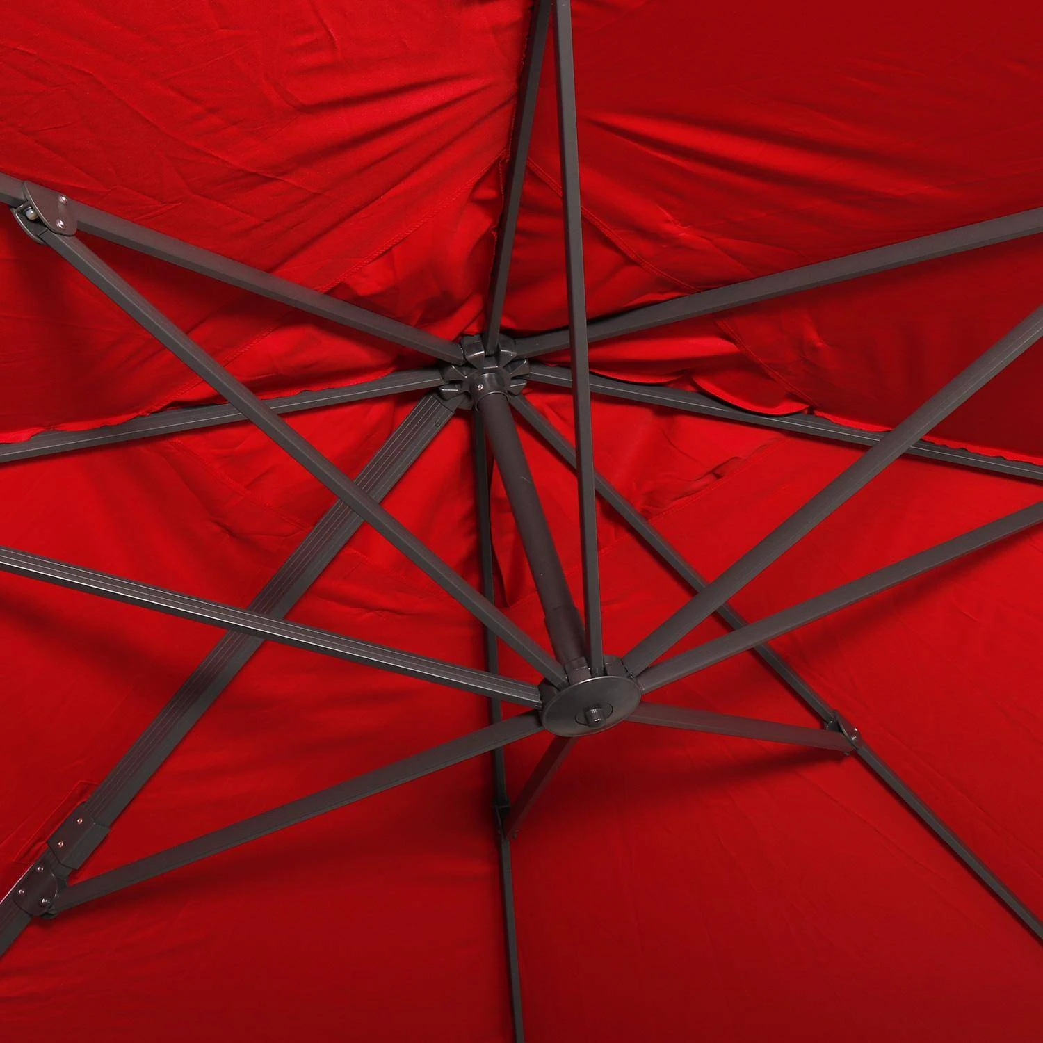 Parasol Déporté Rectangulaire 3x4m + Dalles à Lester 50x50cm Couleur : Rouge – Image 4