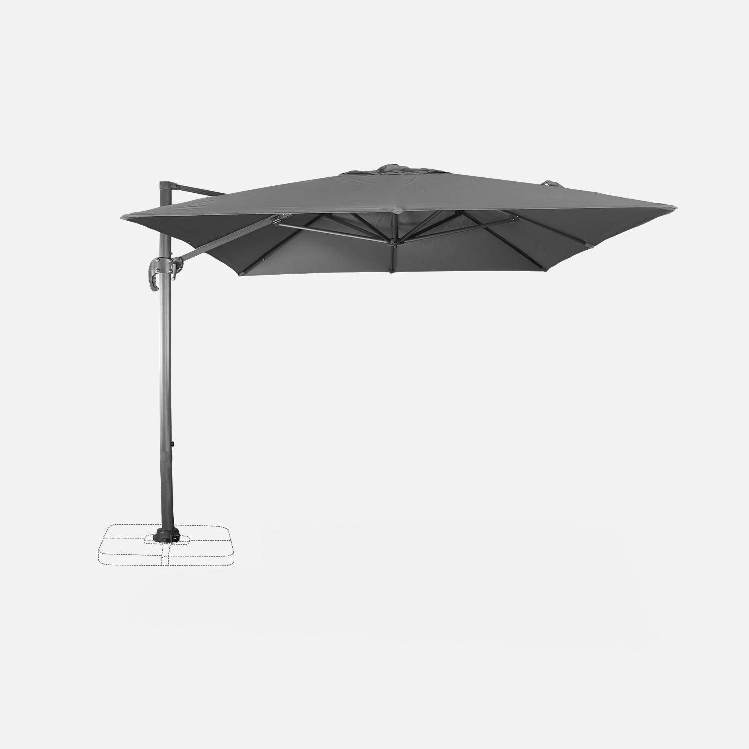 Parasol Déporté Rectangulaire 3x4m Couleur : Gris – Image 4