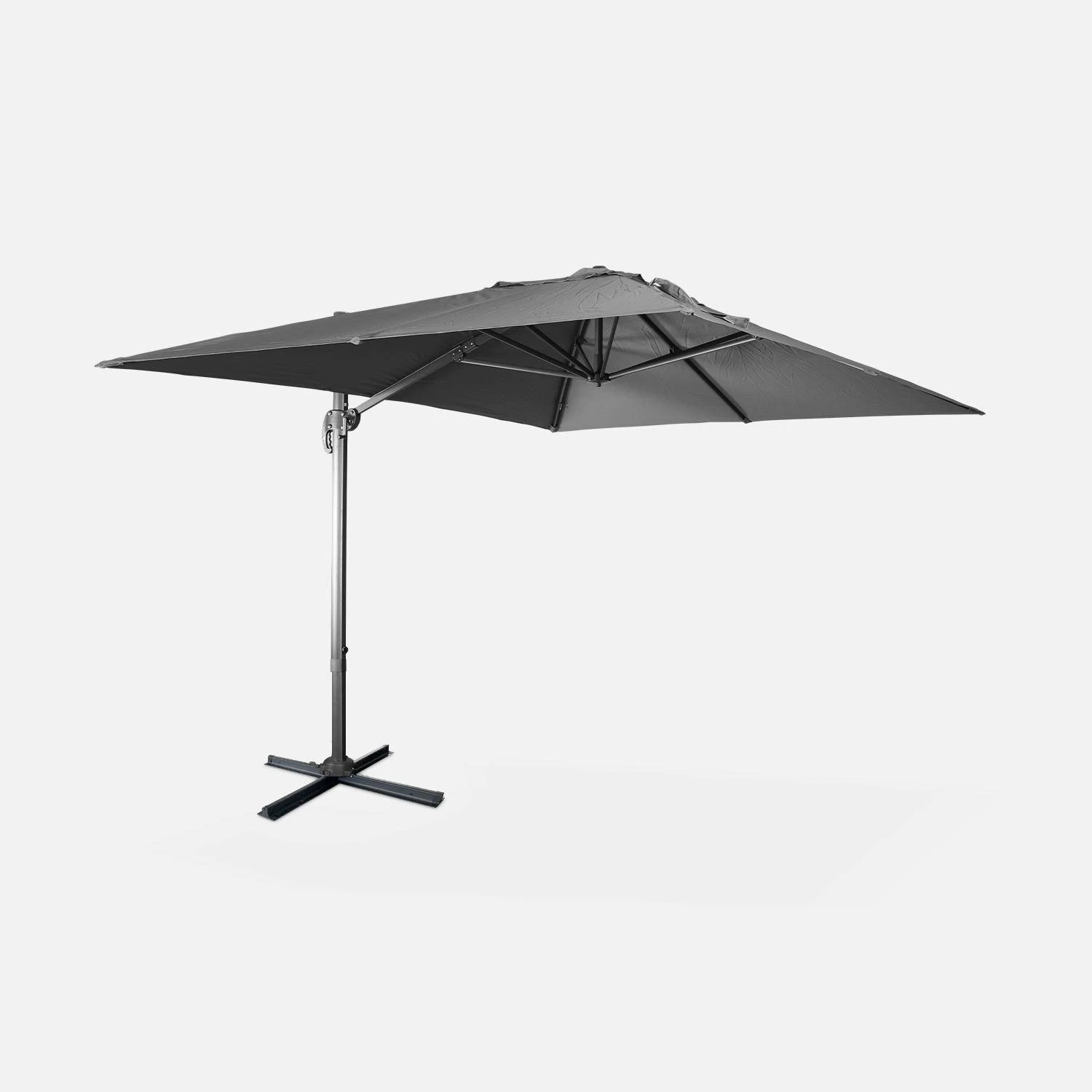 Parasol Déporté Rectangulaire 3x4m Couleur : Gris – Image 3