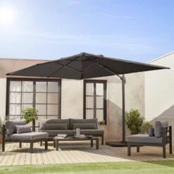 Parasol Déporté Rectangulaire 3x4m Couleur : Gris