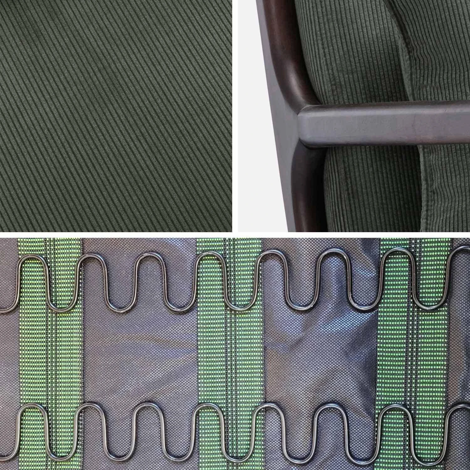 Fauteuil Scandinave Velours Côtelé Et Bois D'hévéa Wengé – Image 6