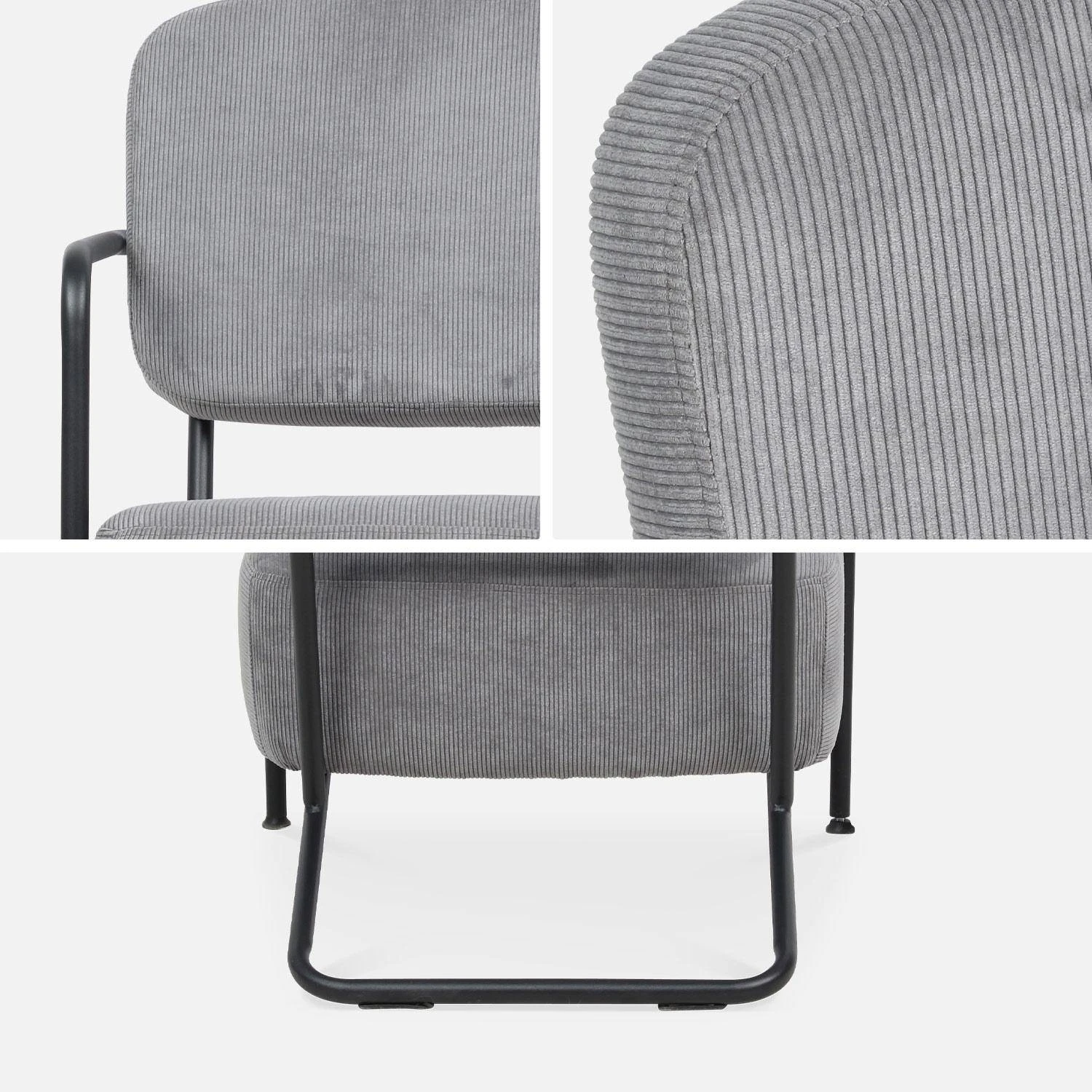 Fauteuil Rétro Velours Côtelé – Image 7