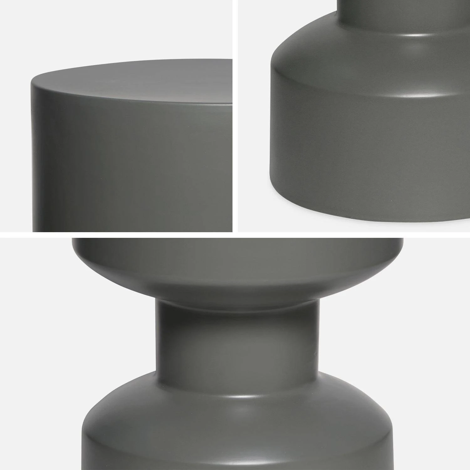 Table D'appoint, Bout De Canapé, Table De Chevet En Métal, Ø30x H 47cm Couleur : Gris Foncé – Image 4