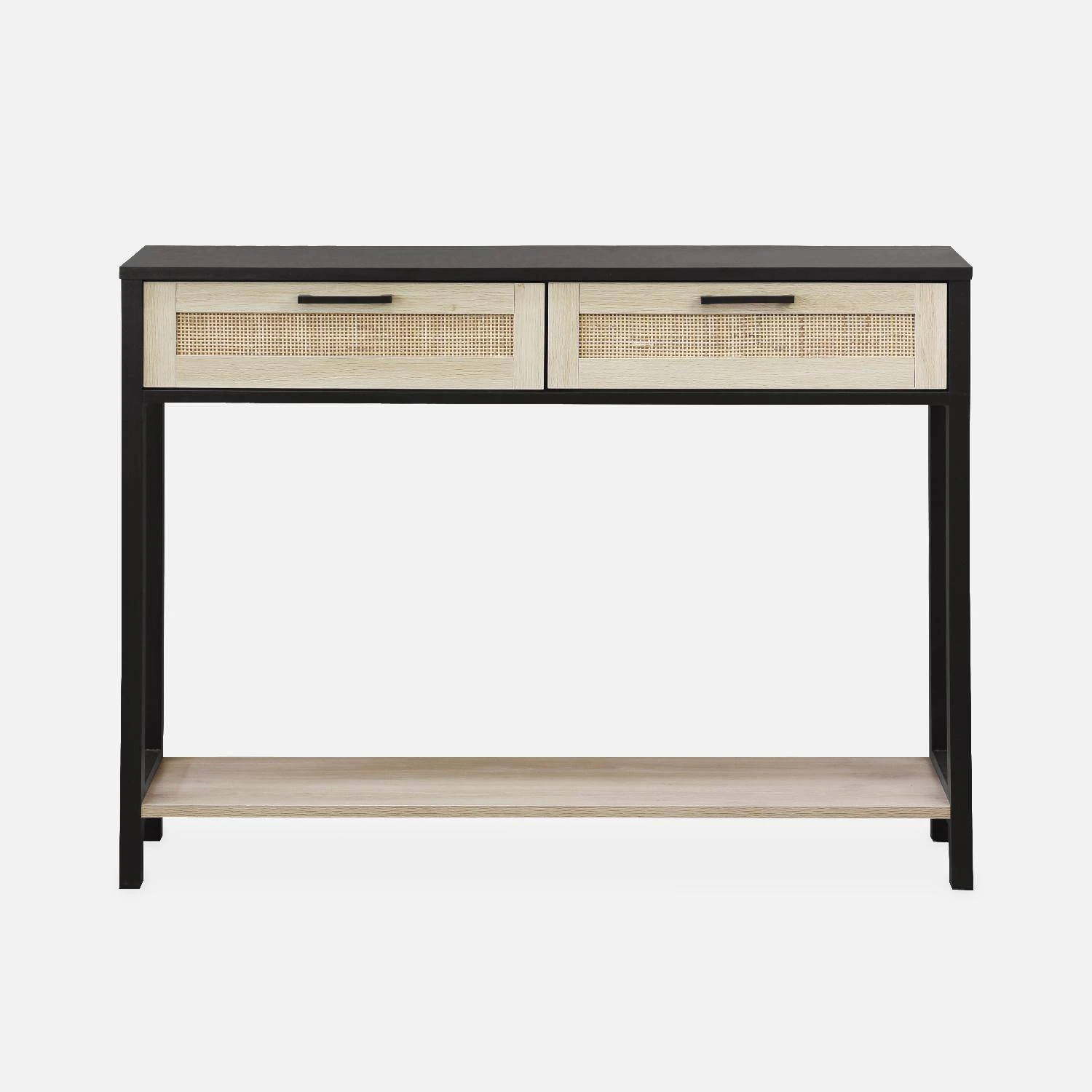 Console Scandinave Effet Bois Et Cannage â Image 4