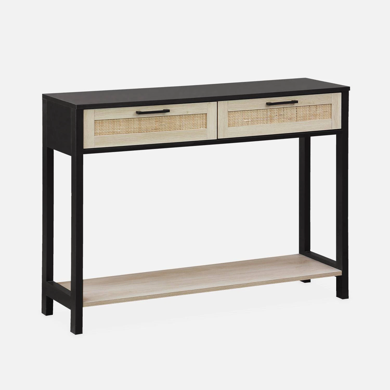 Console Scandinave Effet Bois Et Cannage â Image 3