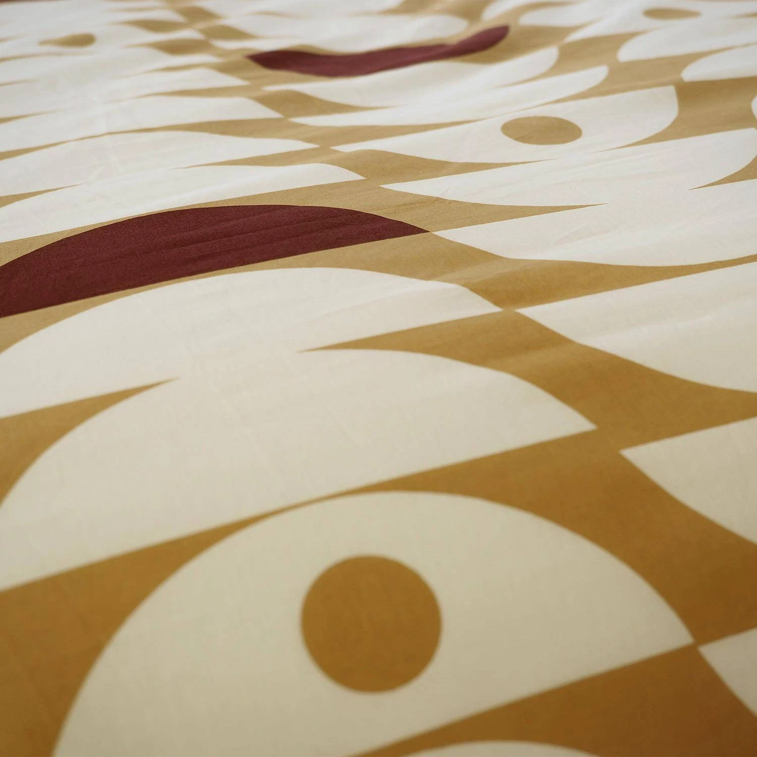 Parure De Lit Réversible 2 Places Imprimé Demi-lunes En Coton Adouci – Image 4