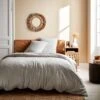 Parure De Lit Gaze De Coton Gris Clair