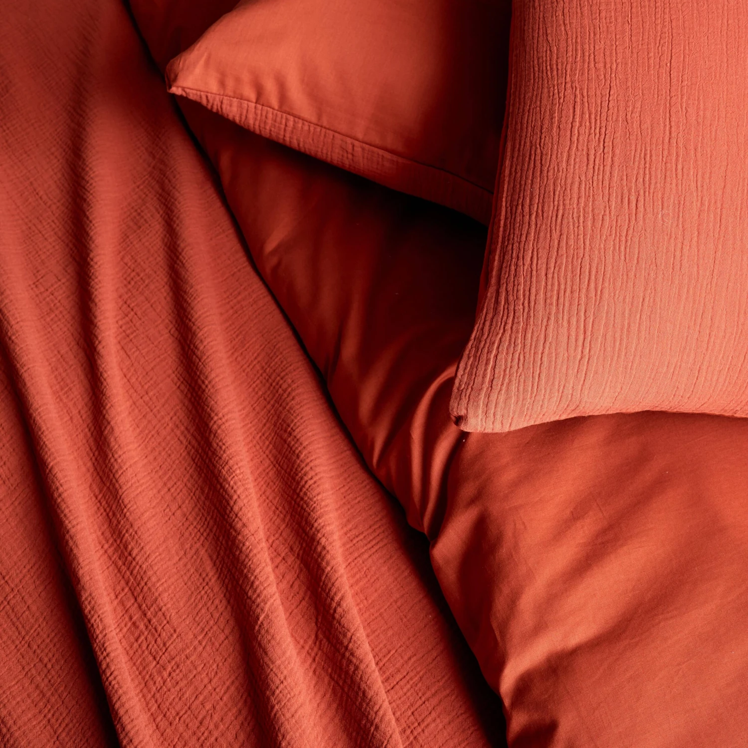 Parure De Lit Gaze De Coton Ocre â Image 2