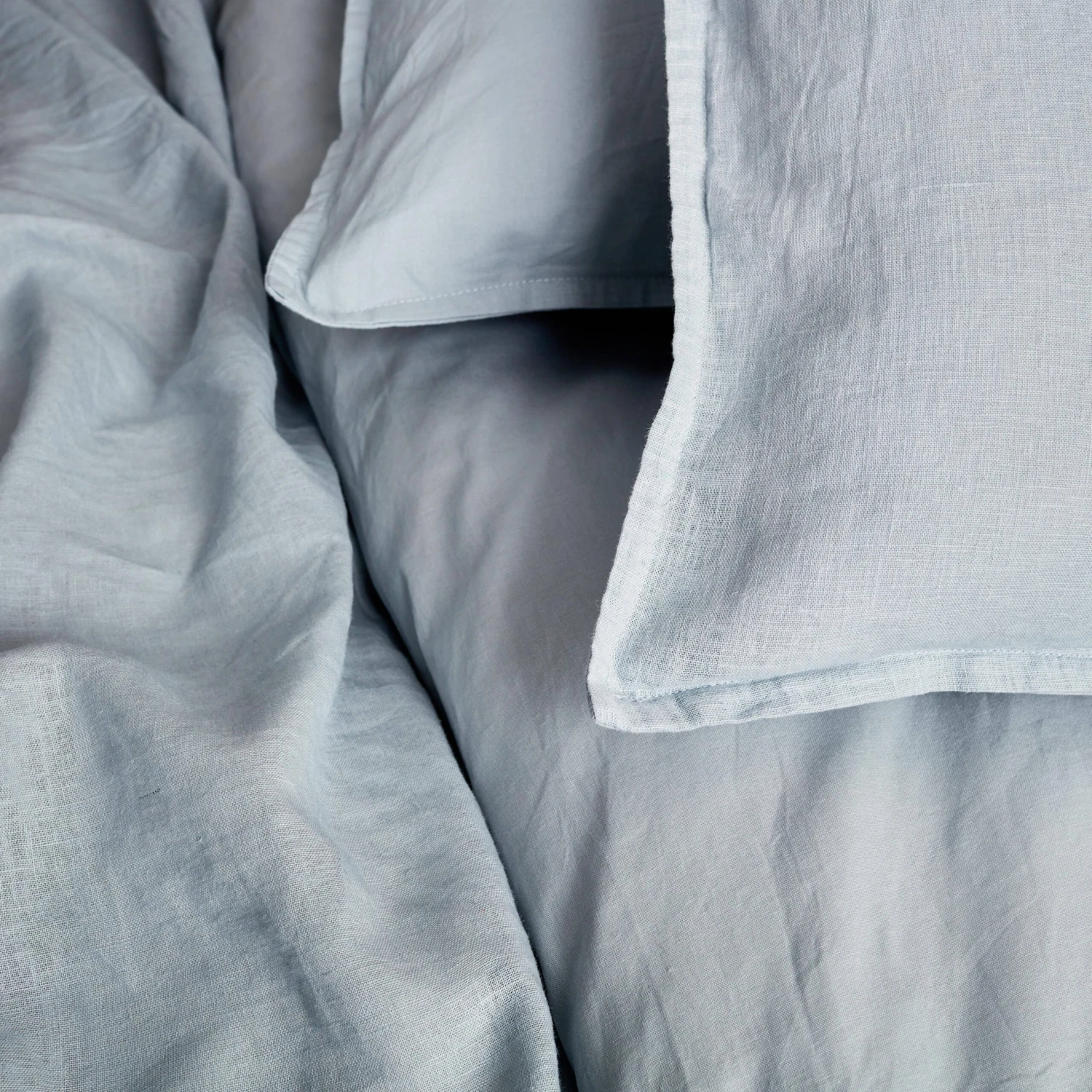 Parure De Lit 2 Places Coton Lin Lavé Gris – Image 2