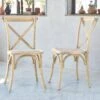 Chaise De Bistrot Vintage Bois (lot De 2) Couleur : Naturel