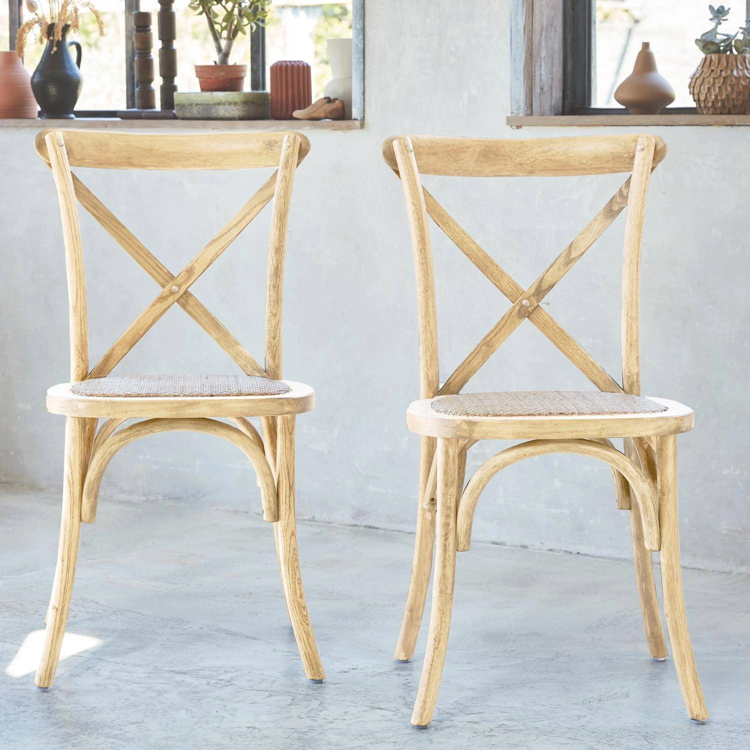 Chaise De Bistrot Vintage Bois (lot De 2) Couleur : Naturel â Image 2