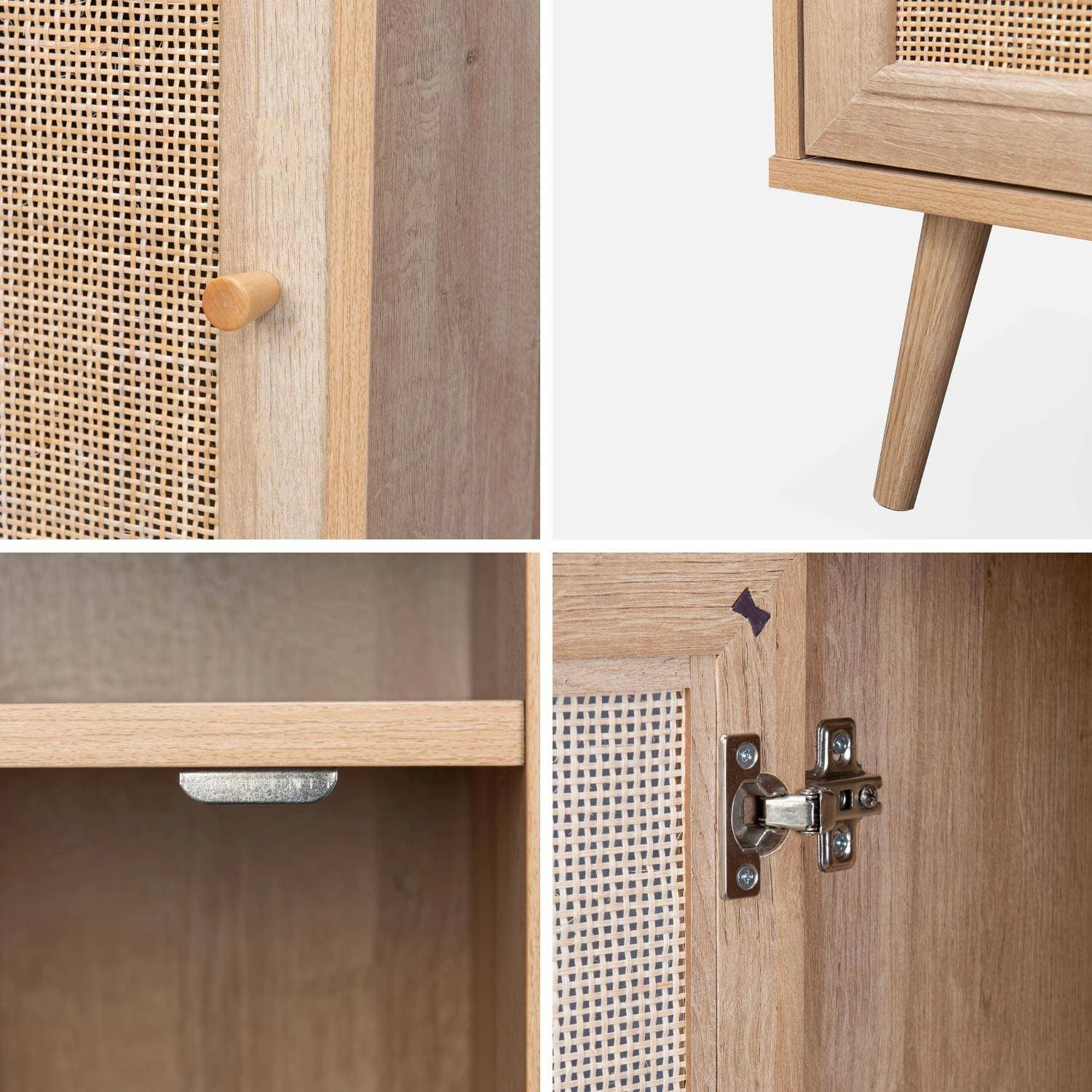 Table De Chevet Scandinave En Cannage Couleur : Naturel â Image 6