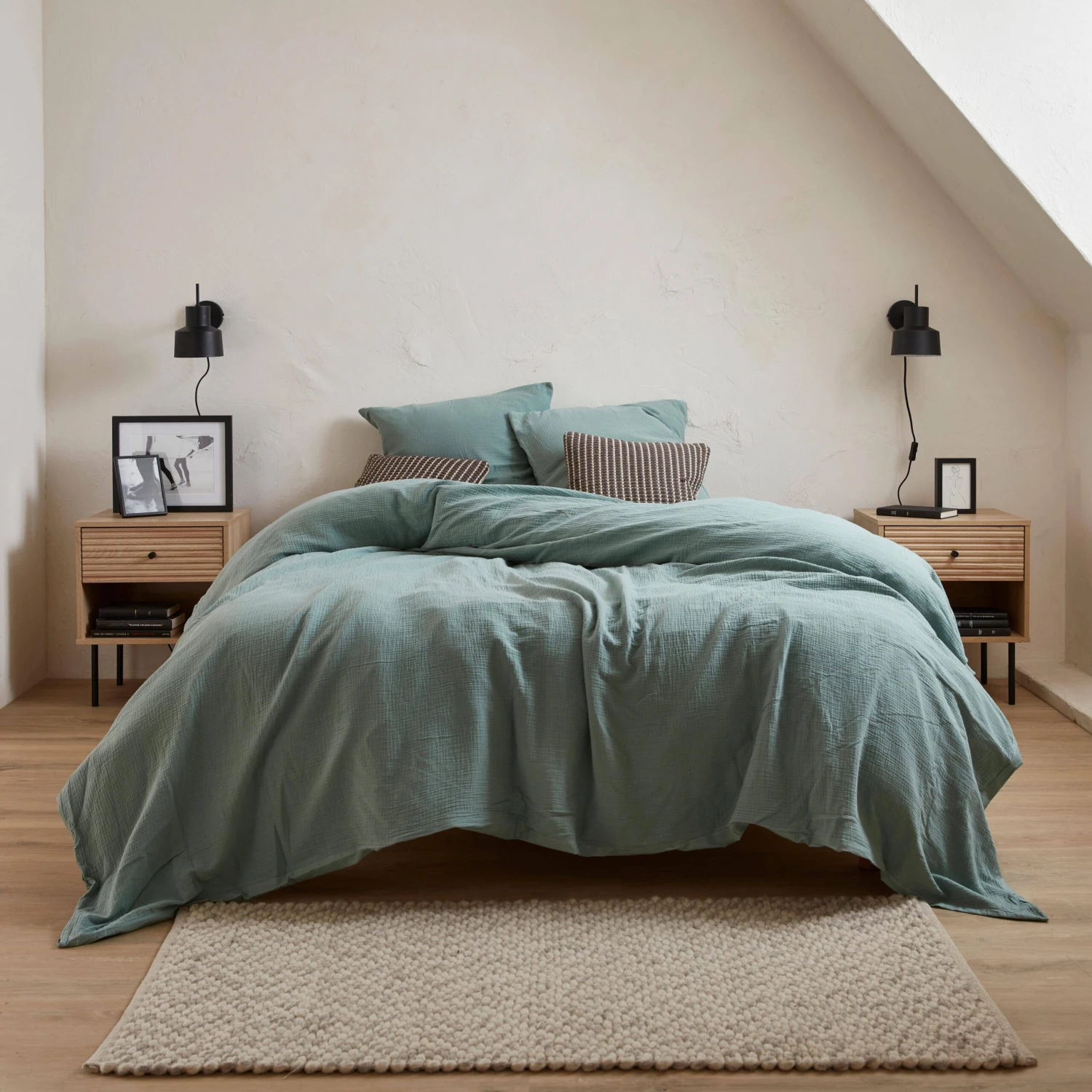 Table De Chevet Effet Bois Rainuré (lot De 2) – Image 2