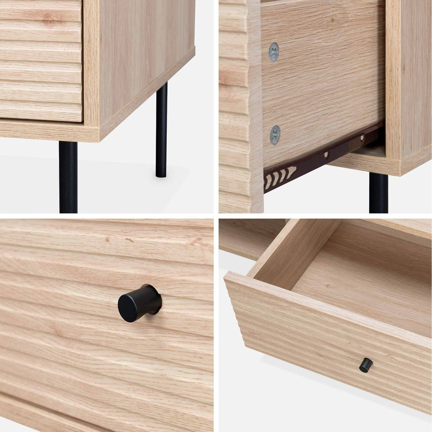 Table Basse Décor Bois Rainuré – Image 7