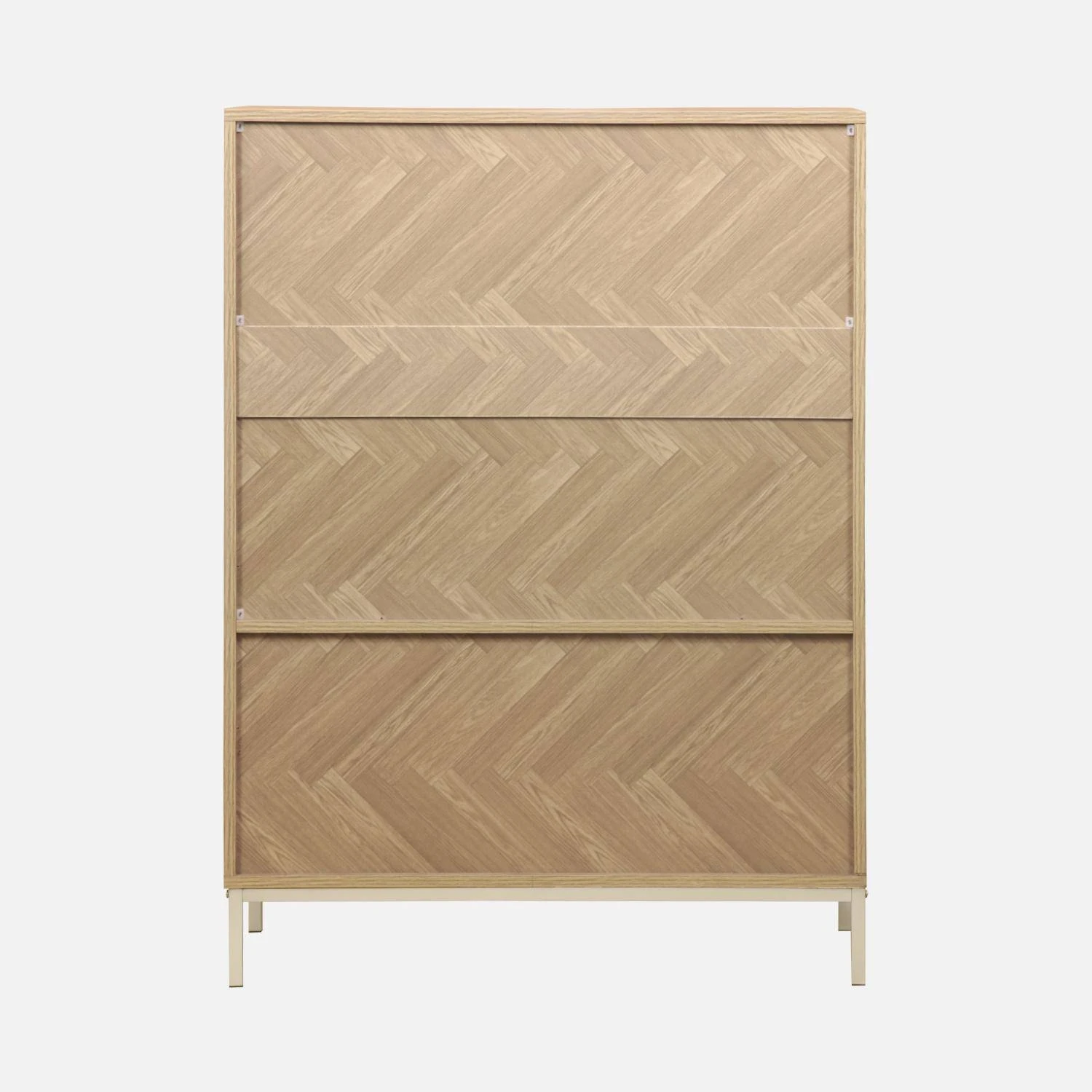 Vaisselier Effet Bois Décor Chevrons 2 Portes – Image 5